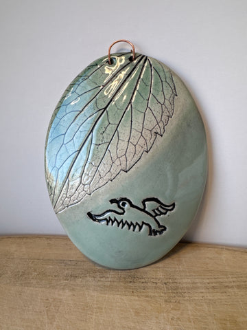 Bird Oval Wall Hanging with Leaf impression (TX10)