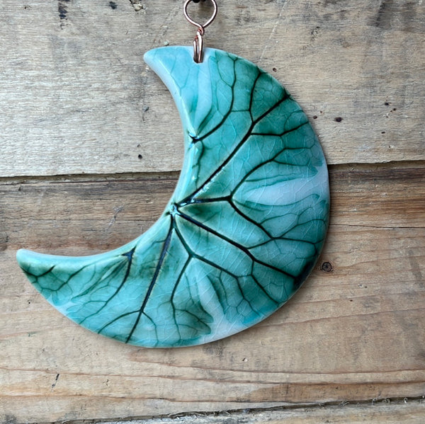 Moon Wall Hanging with Native Leaf impression (FA48)