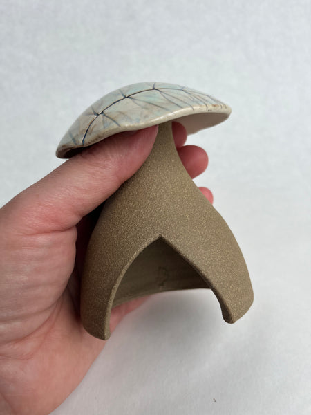 Mushroom Garden House - Lead Plant or False Indigo leaf impression (Q06)